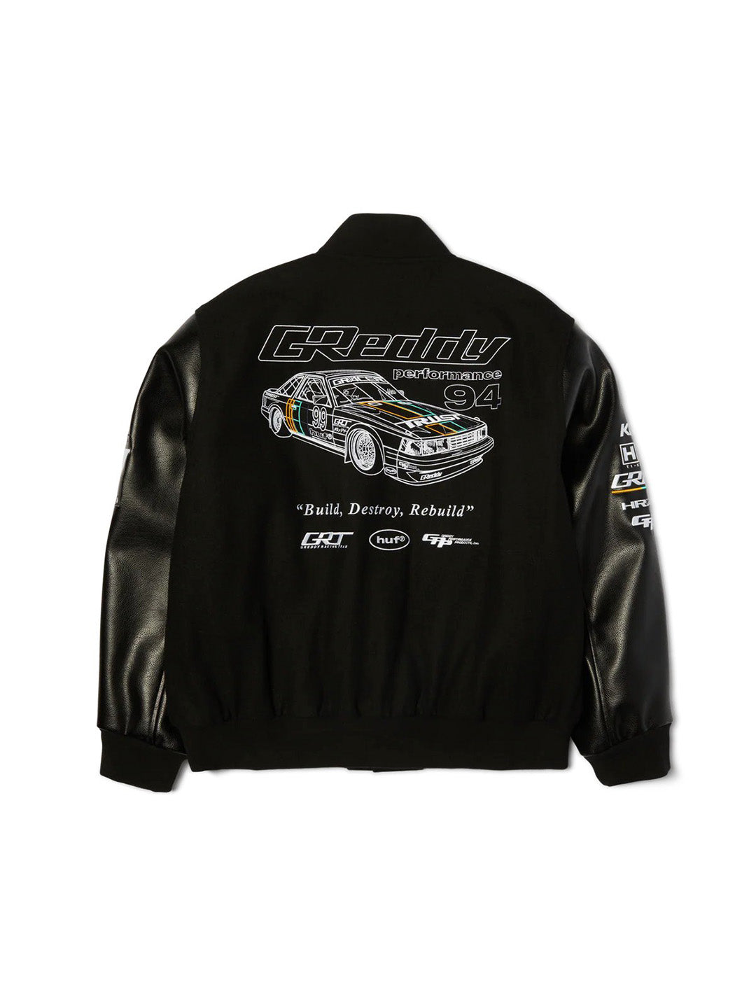 Huf X Greddy Varsity Jacket Black