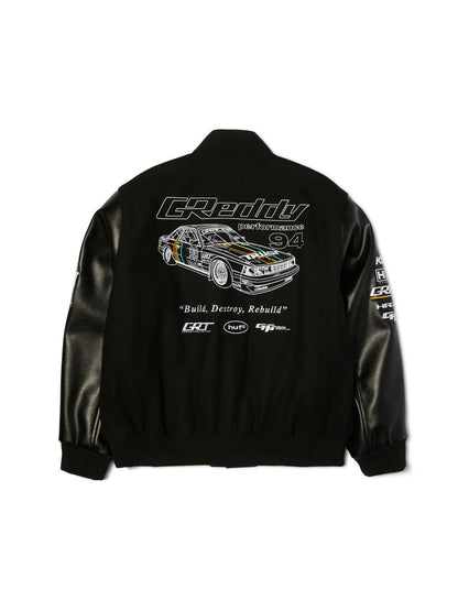 Huf X Greddy Varsity Jacket Black