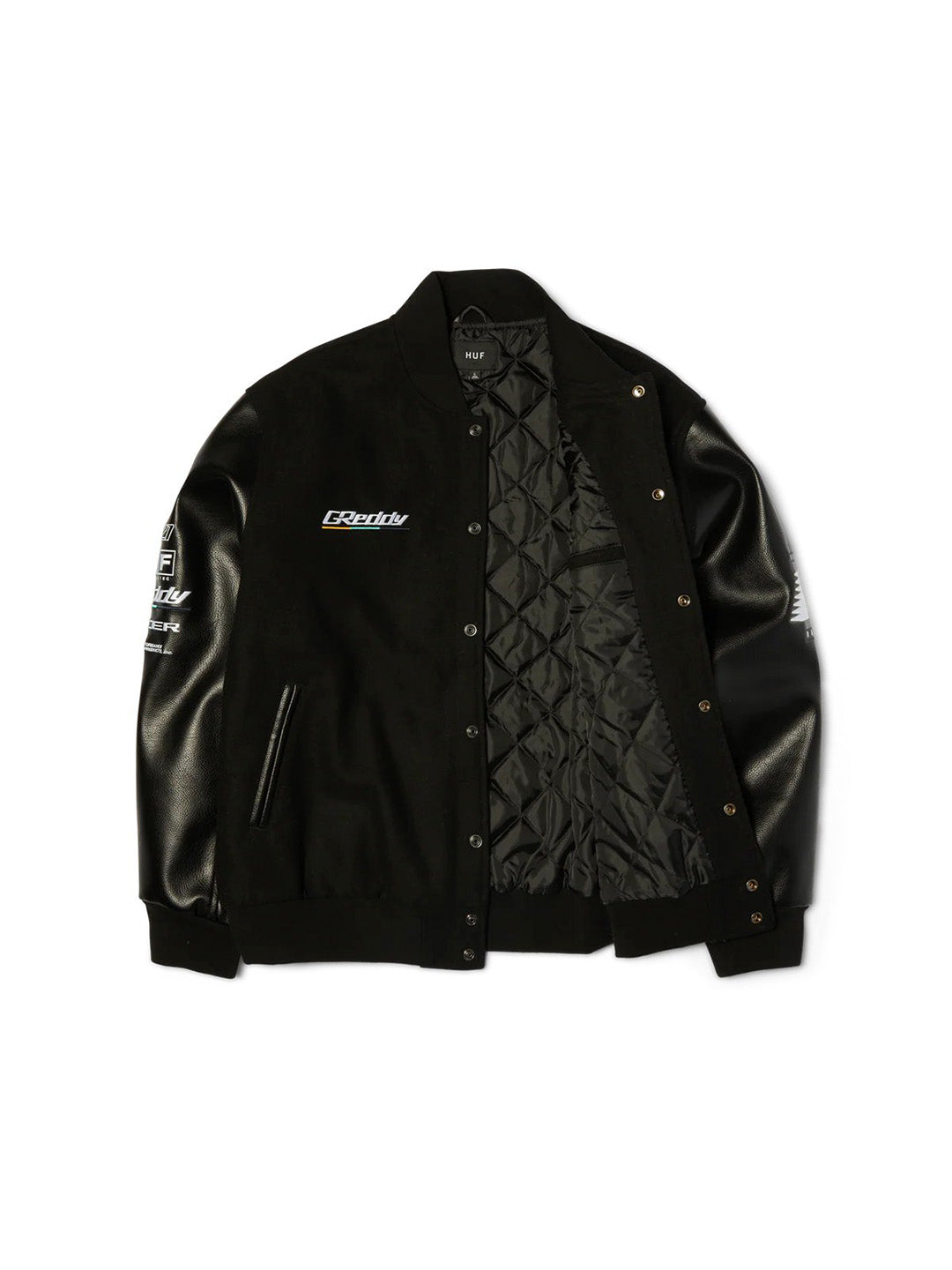 Huf X Greddy Varsity Jacket Black