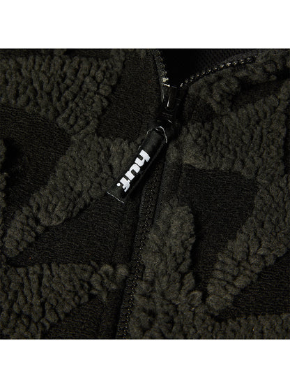 H Star Repeat High Pile Jacket Black