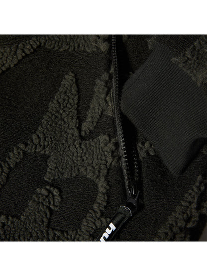 H Star Repeat High Pile Jacket Black