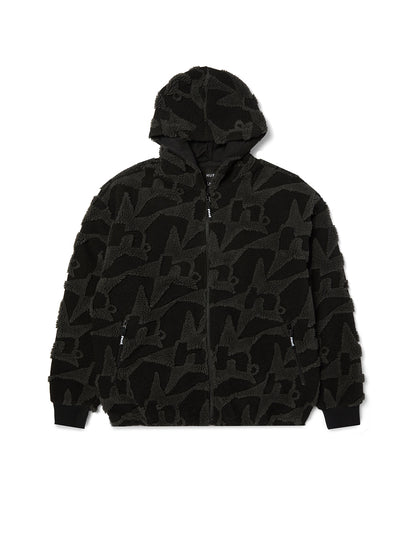 H Star Repeat High Pile Jacket Black