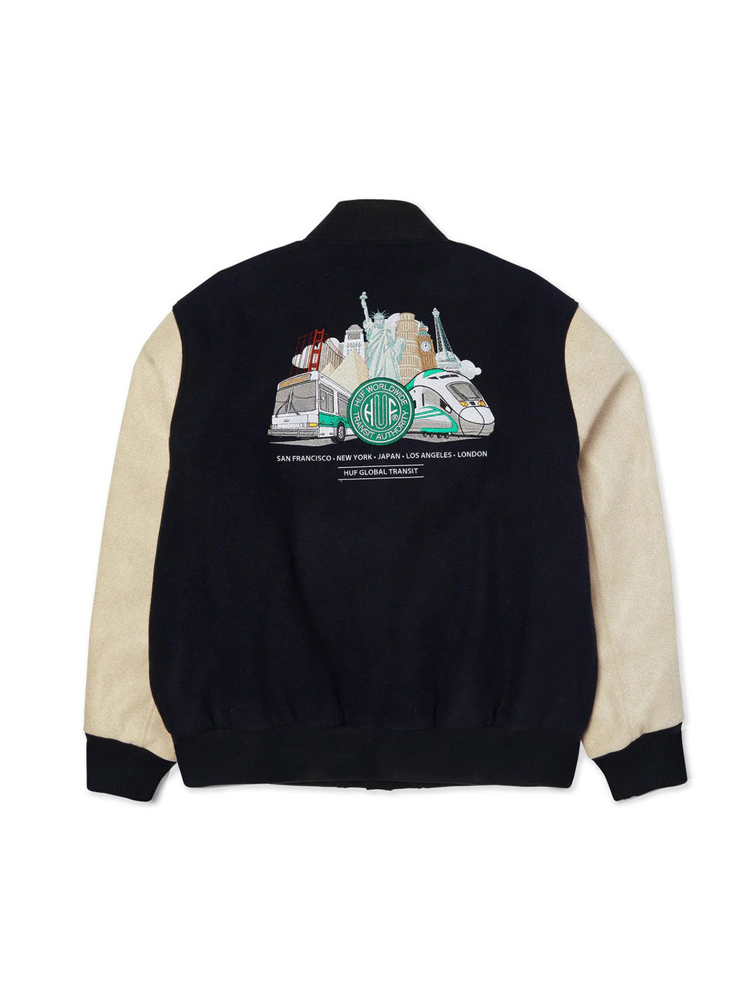 Global Transit Varsity Jacket Navy Blue