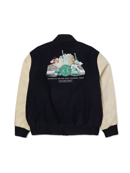 Global Transit Varsity Jacket Navy Blue
