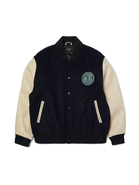 Global Transit Varsity Jacket Navy Blue