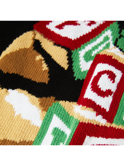 Gift Bear Intarsia Sweater Black