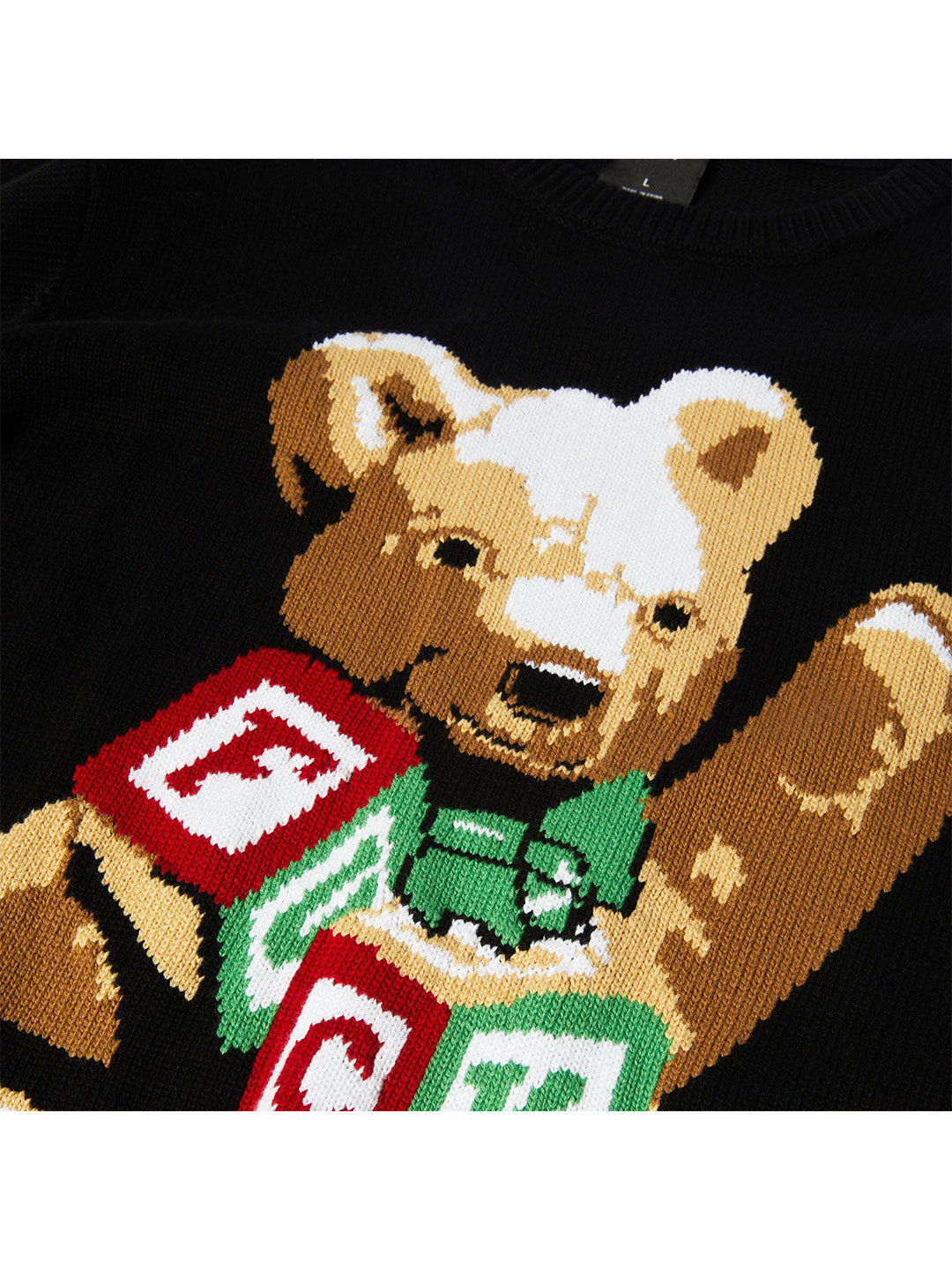 Gift Bear Intarsia Sweater Black