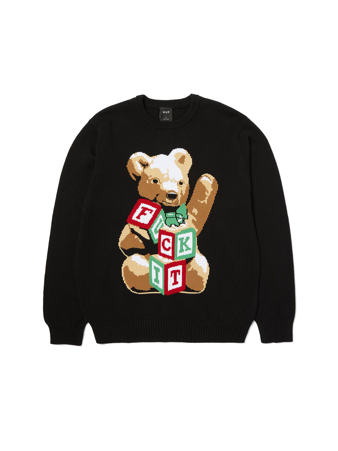 Gift Bear Intarsia Sweater Black