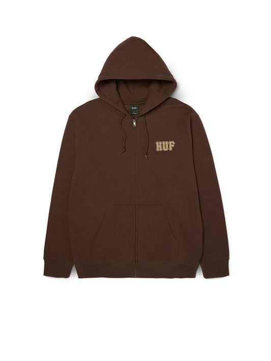 Classic Logo Fz Hoodie Brown