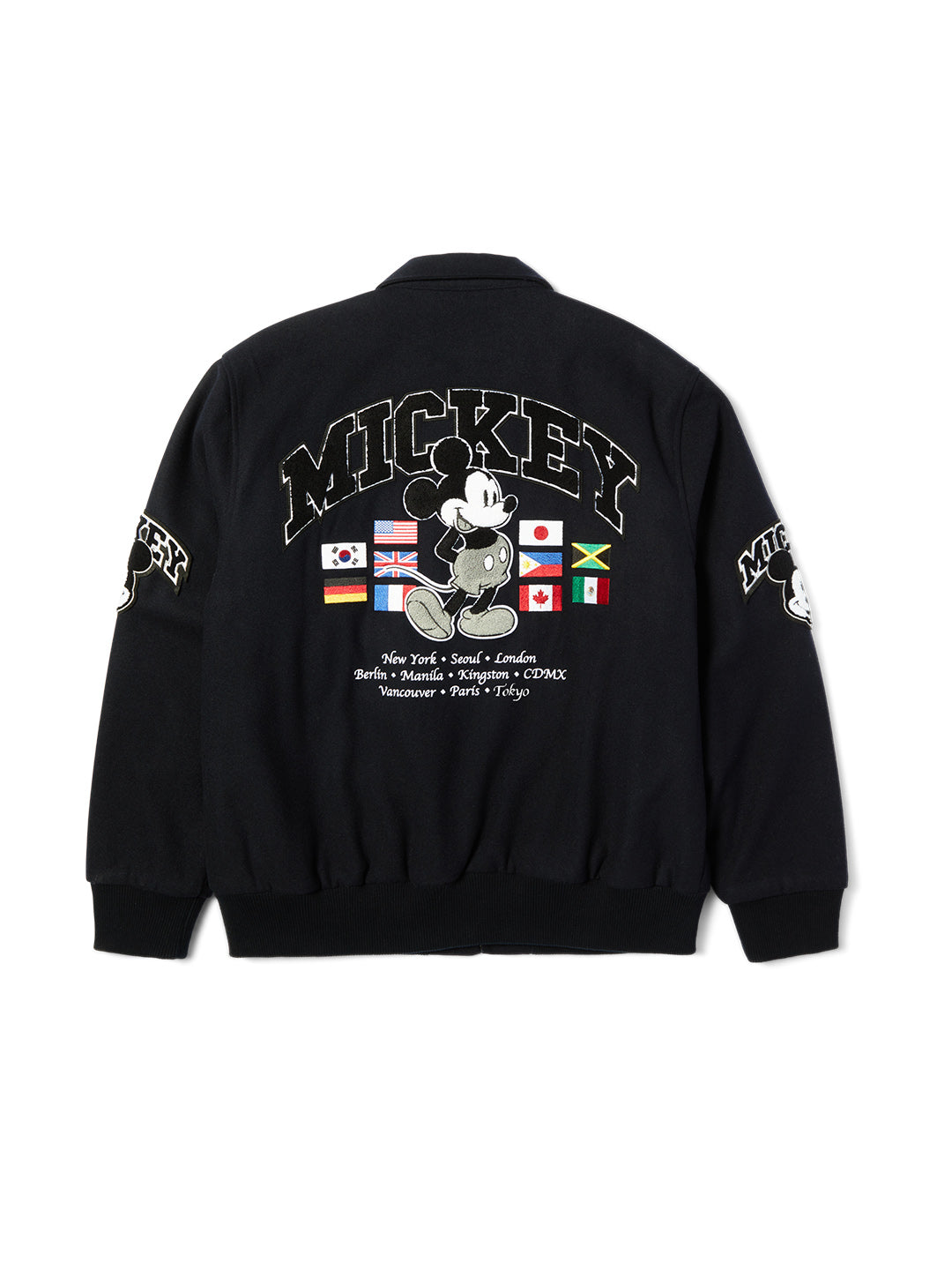 Huf X Mickey Worldwide Tour Varsity Jacket Navy