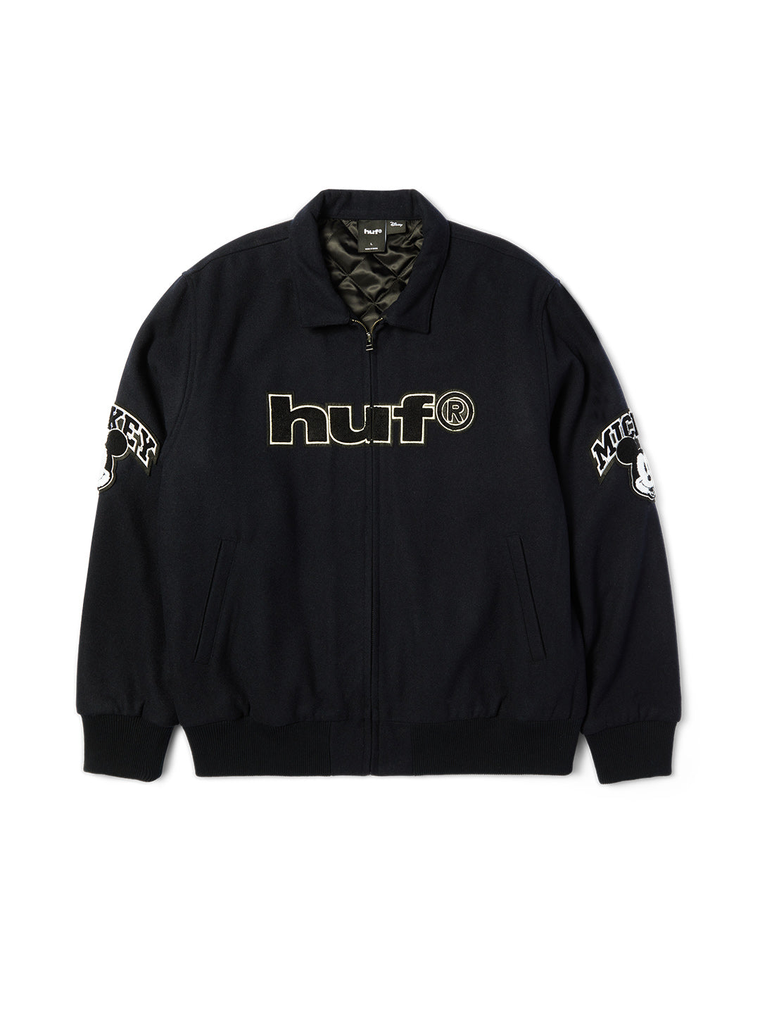 Huf X Mickey Worldwide Tour Varsity Jacket Navy