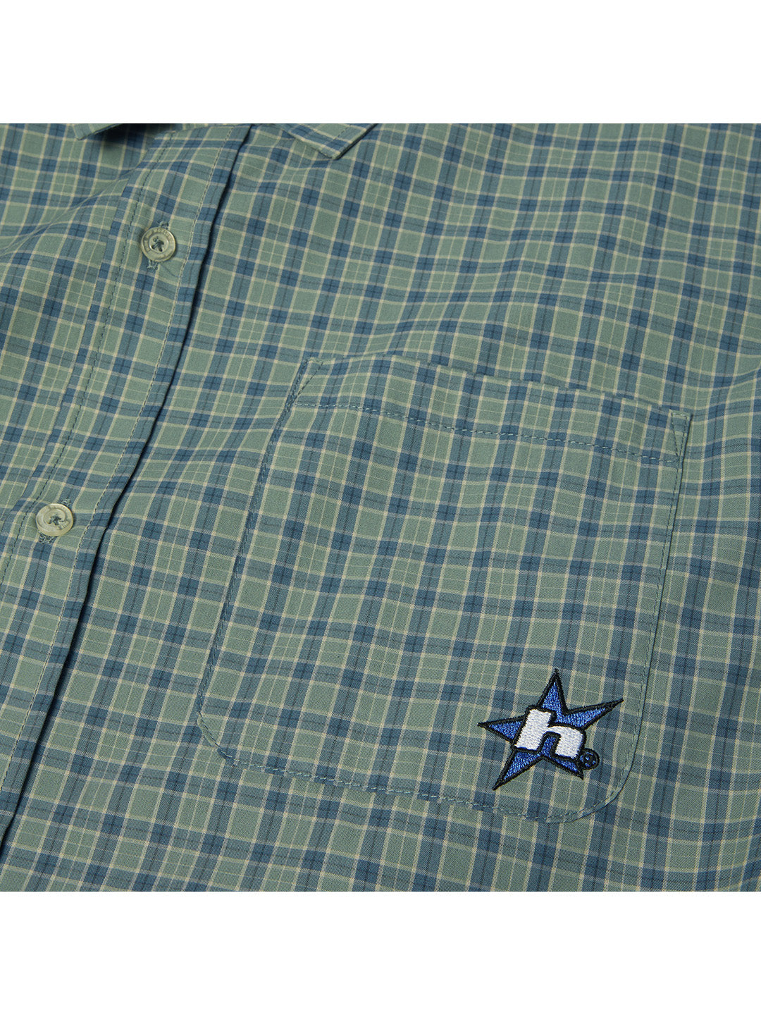 H Star Plaid Shirt Turquoise