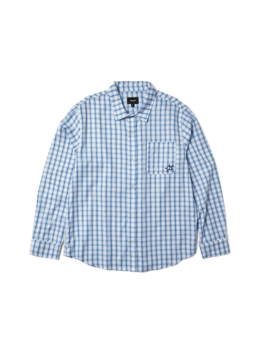 H Star Ls Plaid Shirt Light Blue