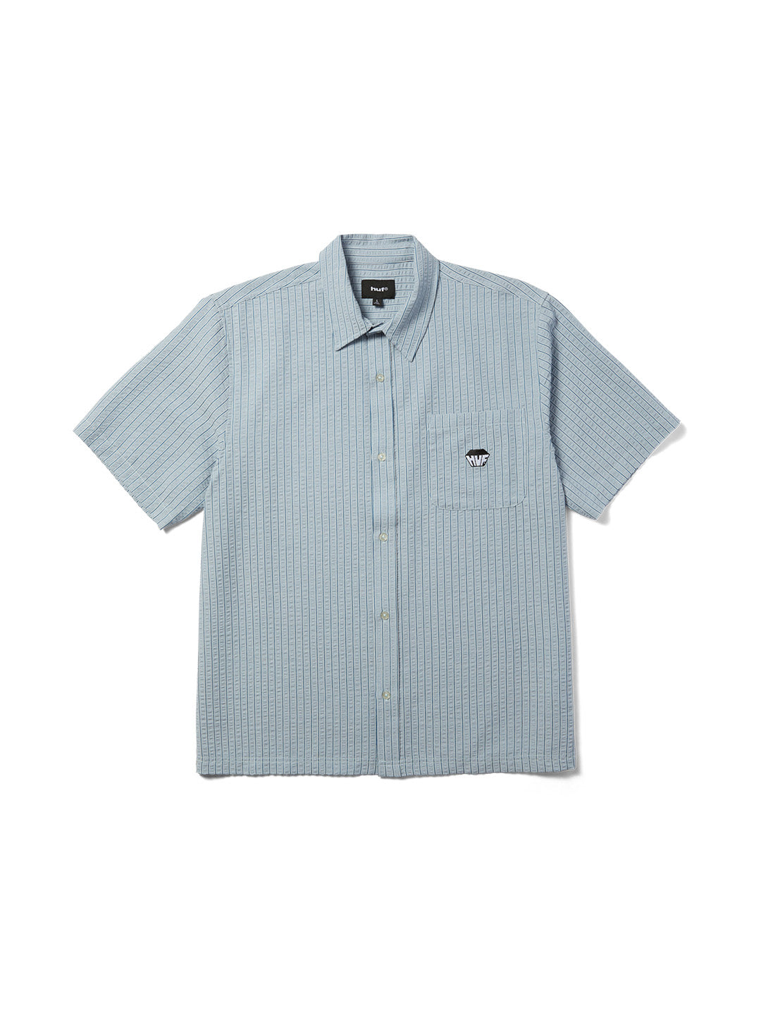 Big Block Striped Shirt Light Blue