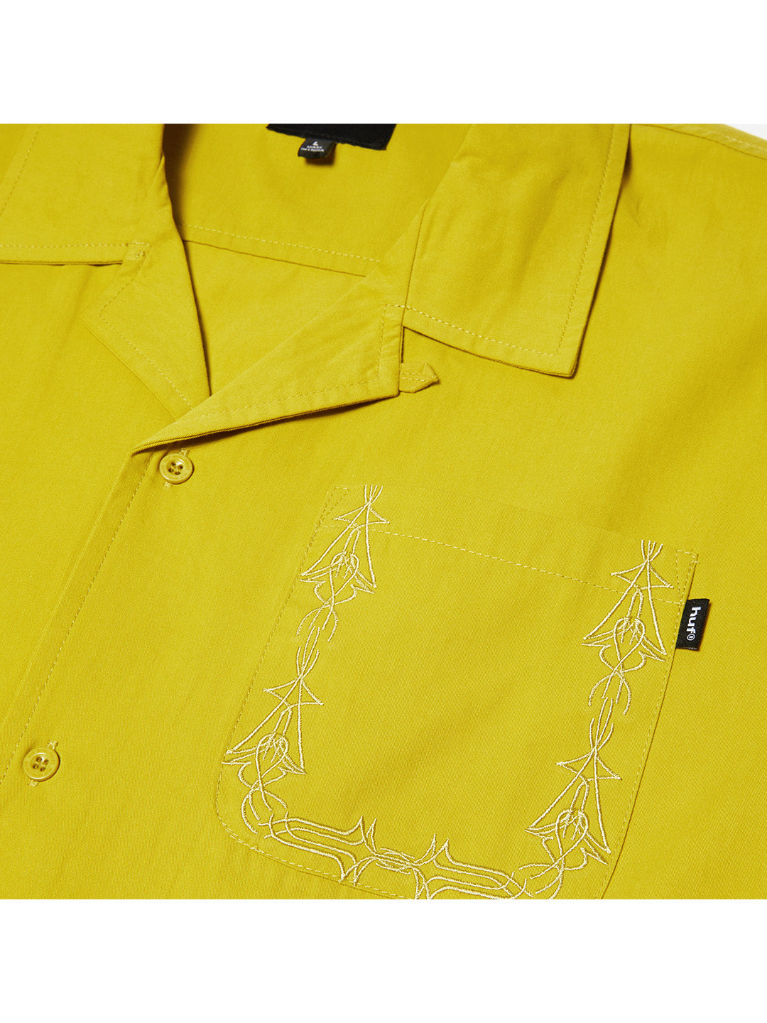 Pinstripe Embroidered Resort Shirt Avocado