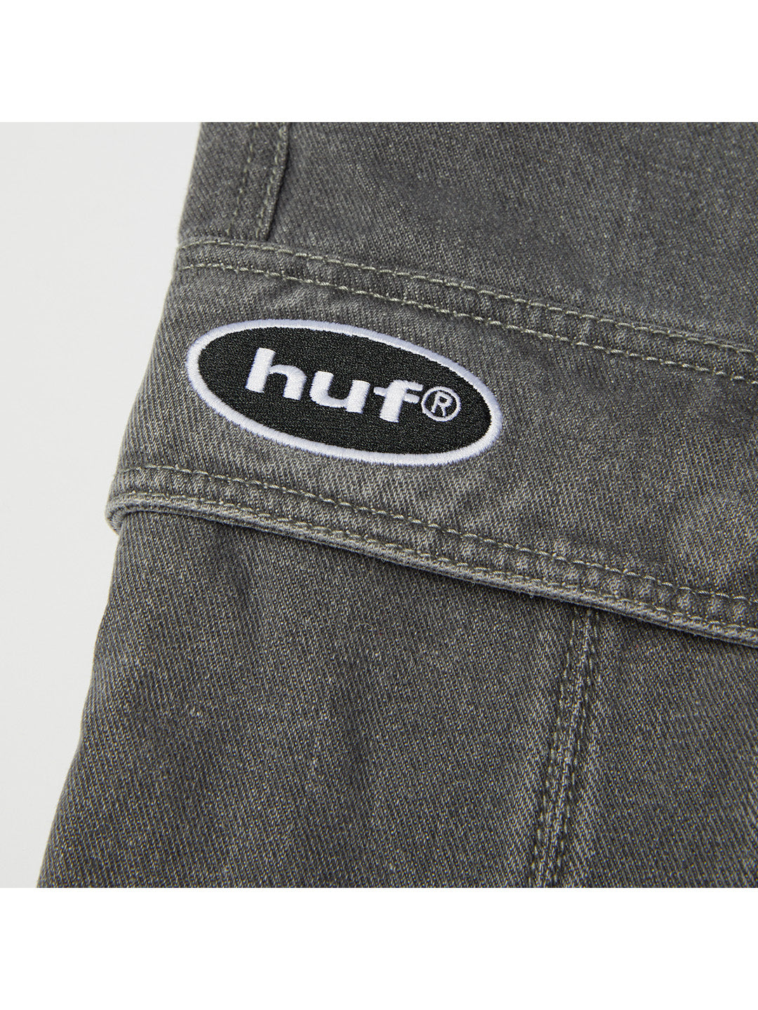 Oval Denim Cargo Short Grey