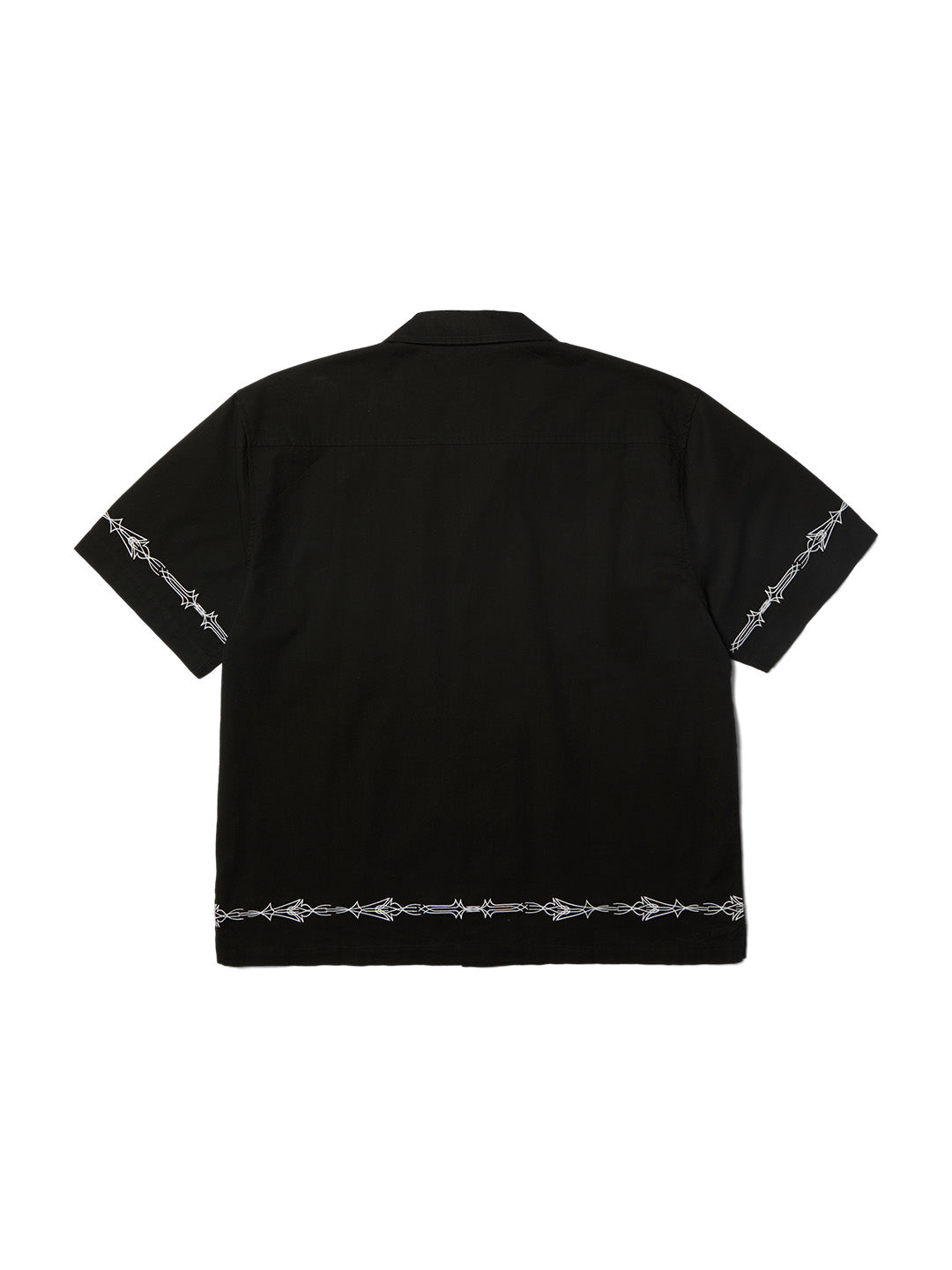 Pinstripe Embroidered Resort Shirt Black