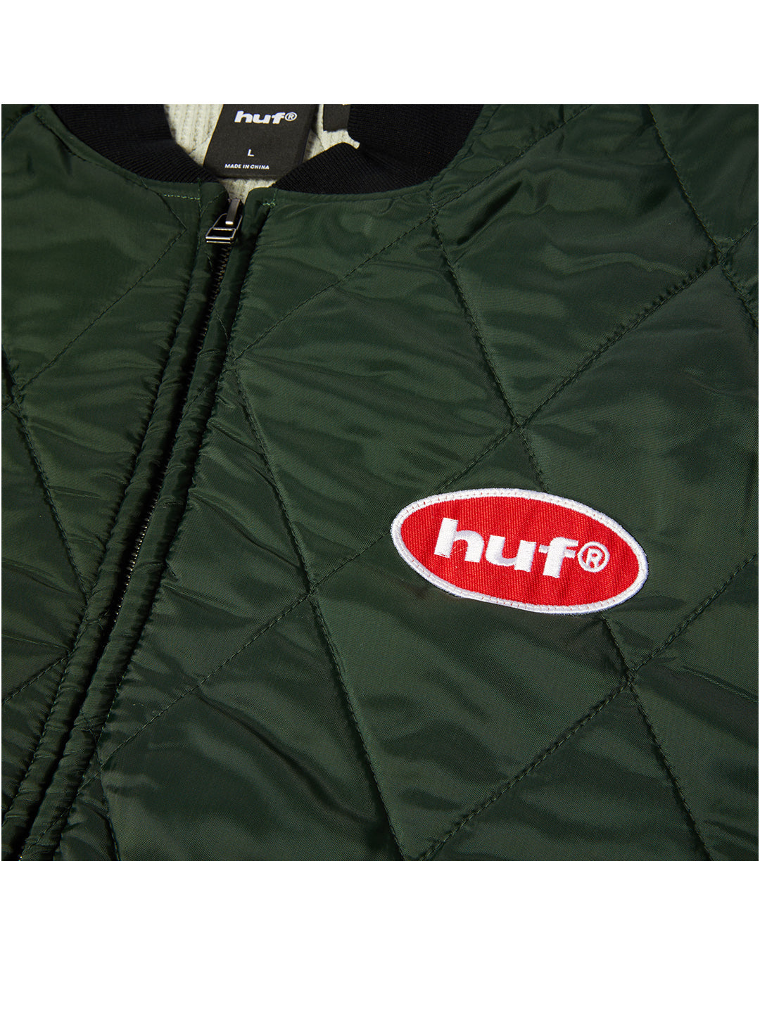 Huf X Mickey Quilted Work Jacket Dark Green