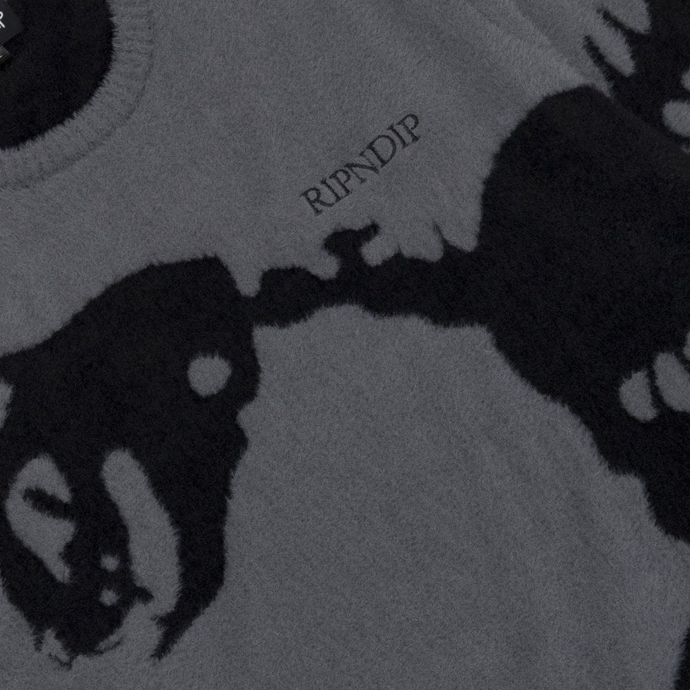 RIPNDIP FOSSIL MOHAIR SWEATER GREY