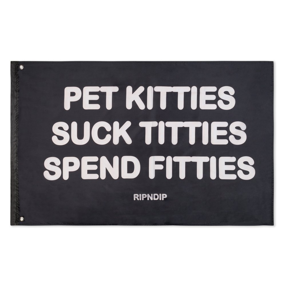 RIPNDIP PET KITTIES FLAG BLACK