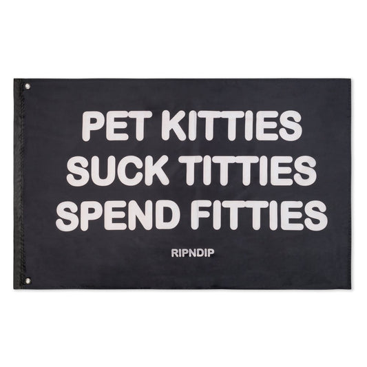 RIPNDIP PET KITTIES FLAG BLACK