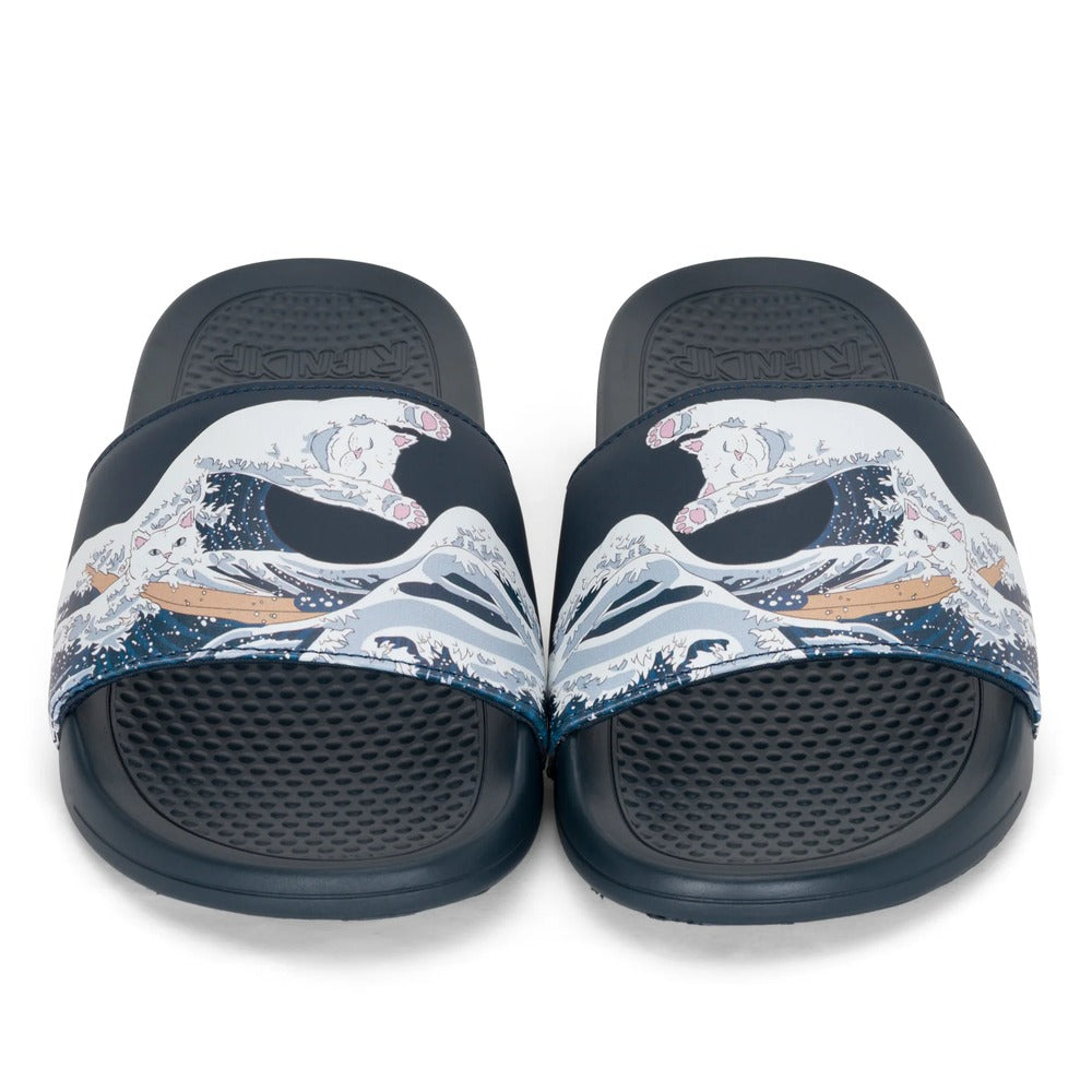 RIPNDIP GREAT WAVE SLIDES NAVY