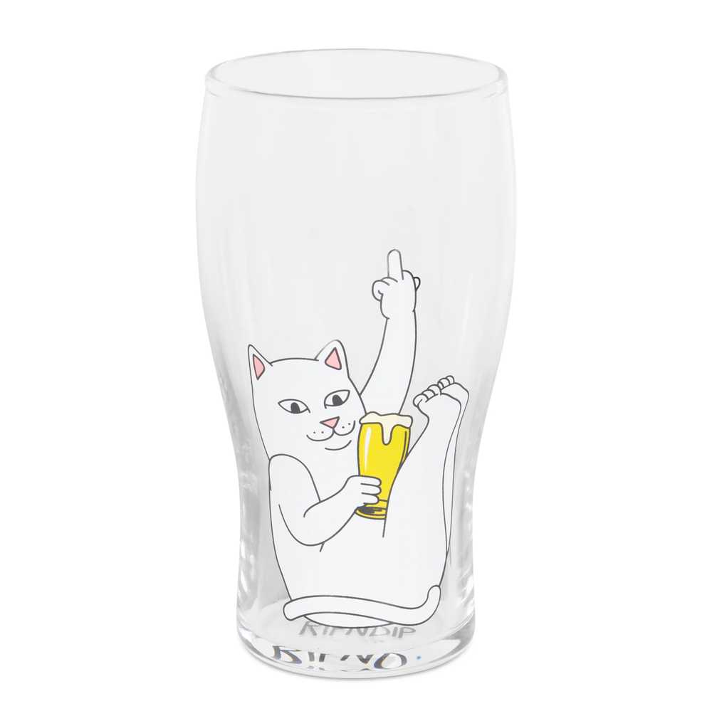 RIPNDIP HALF FULL BEER GLASS TRANSPARENT