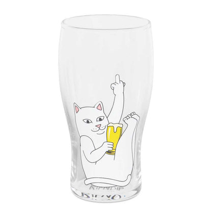 RIPNDIP HALF FULL BEER GLASS TRANSPARENT