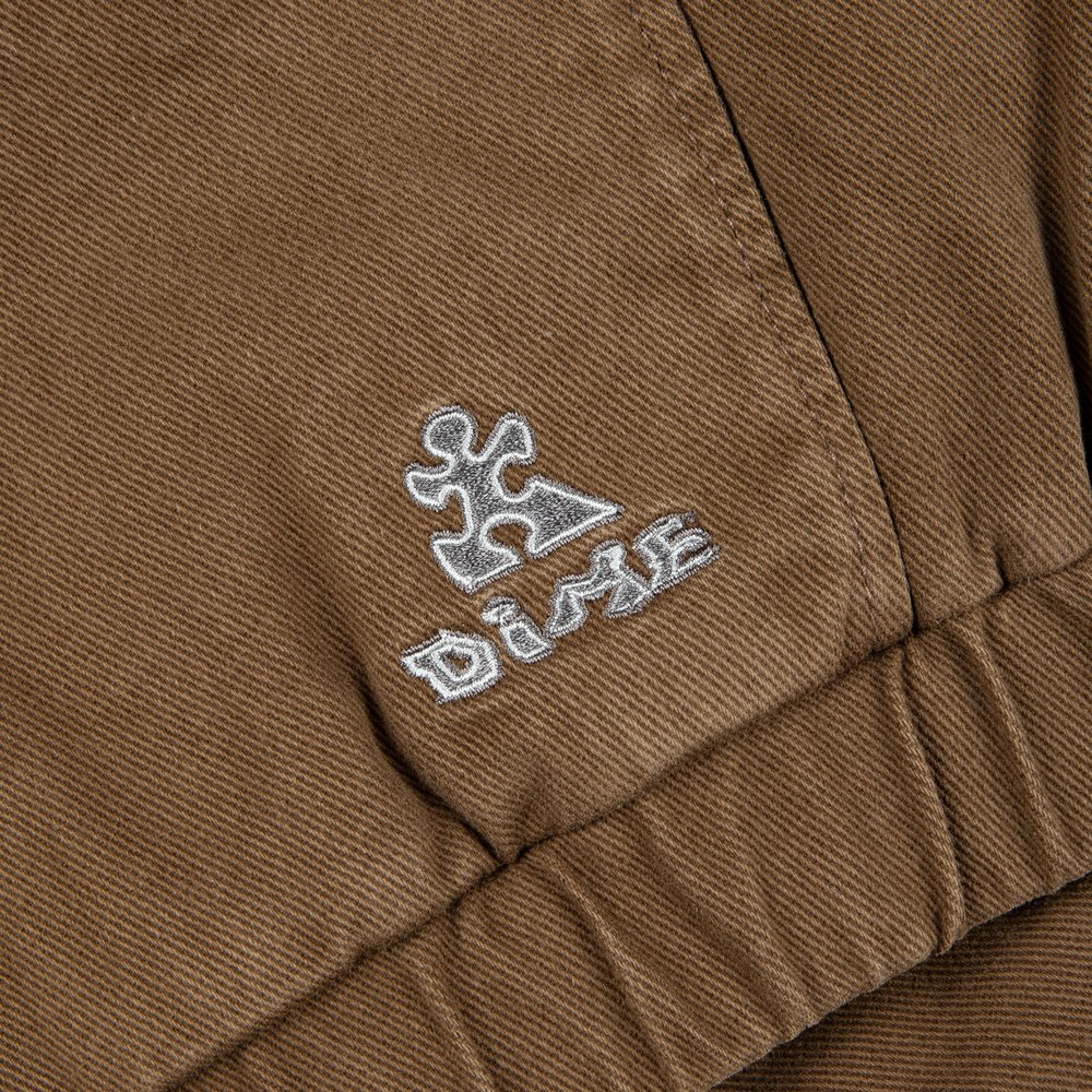 DIME PANEL DENIM HOODED BOMBER BROWN