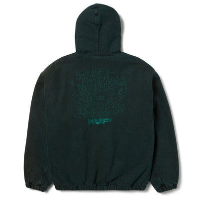 HUF WHAT A JUNGLE WORK JACKET DARK GREEN