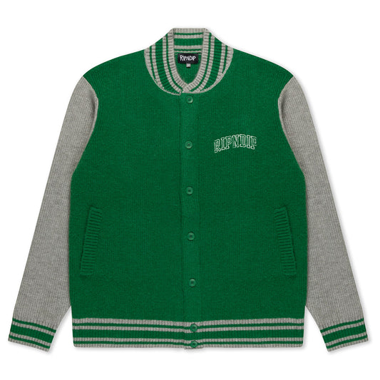 RIPNDIP TEAM SPIRIT VARSITY CARDIGAN GREEN