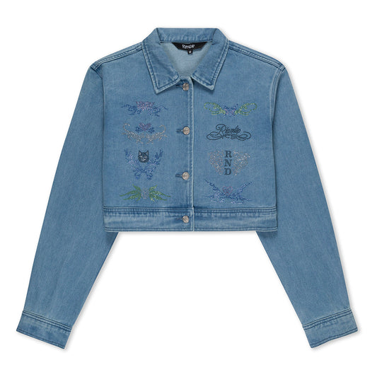 RIPNDIP HYAENA CROPPED DENIM JACKET