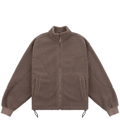 DIME POLAR FLEECE SHERPA ZIP BROWN