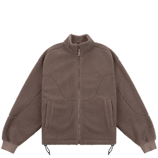 DIME POLAR FLEECE SHERPA ZIP BROWN