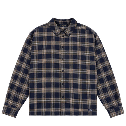 DIME PLAID FLANNEL SHIRT NAVY