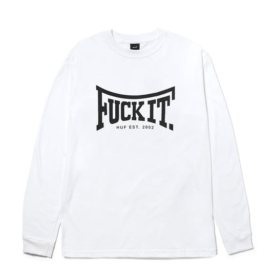 HUF THROWING HANDS LS TEE WHITE