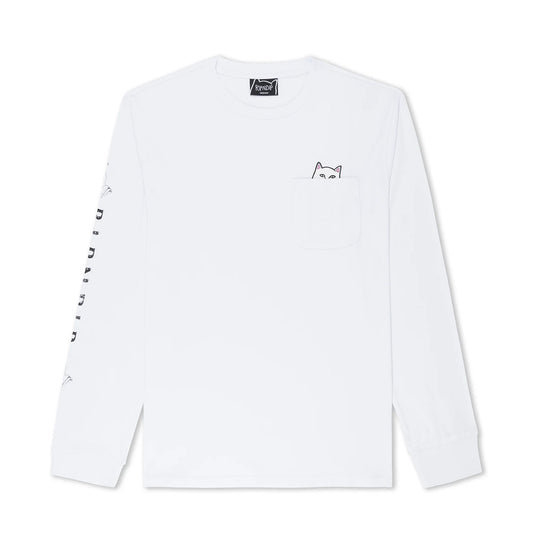 RIPNDIP LORD NERMAL LS POCKET TEE WHITE