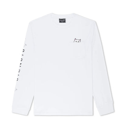 RIPNDIP LORD NERMAL POCKET LS TEE WHITE