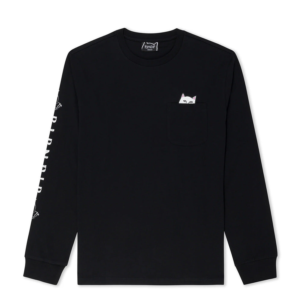 RIPNDIP LORD NERMAL POCKET LS TEE BLACK