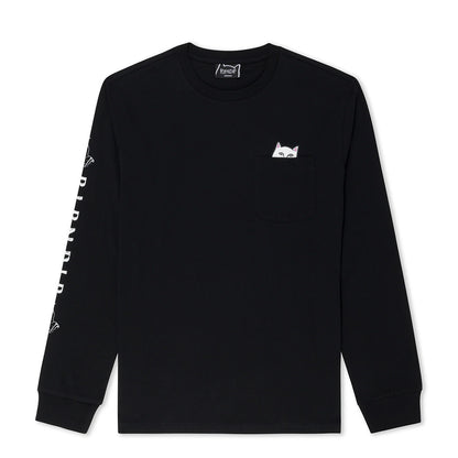 RIPNDIP LORD NERMAL POCKET LS TEE BLACK