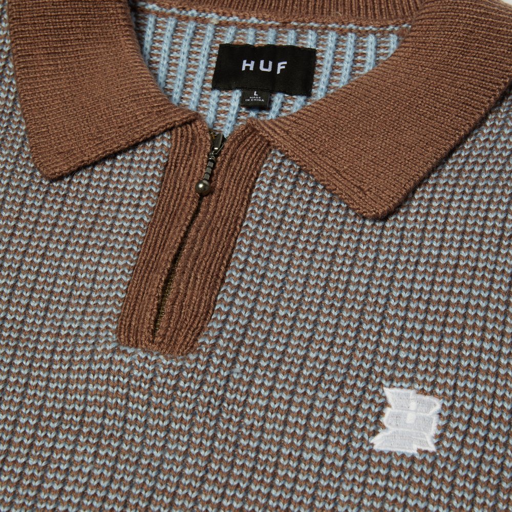 HUF MEGABLAST WAFFLE SWEATER  BLUE