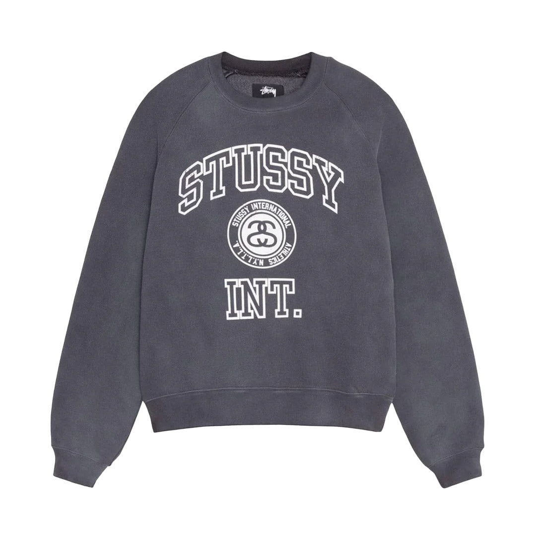 Overlock Varsity Raglan Crewneck Black