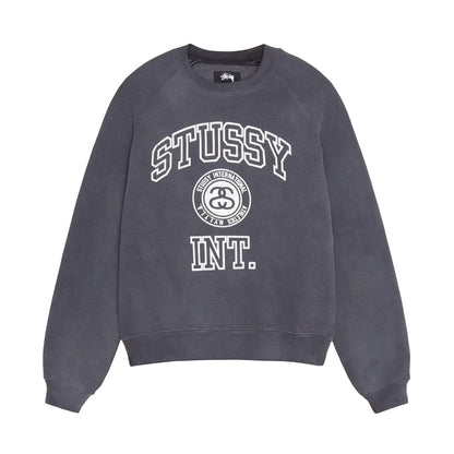 Overlock Varsity Raglan Crewneck Black