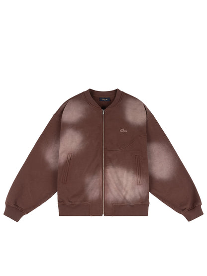 Faded Fleece Bomber Burgundy