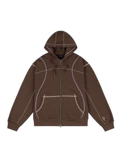 Court Zip Hoodie Brown