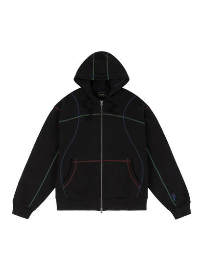 Court Zip Hoodie Black