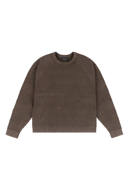 Wave Knit Sweater Brown