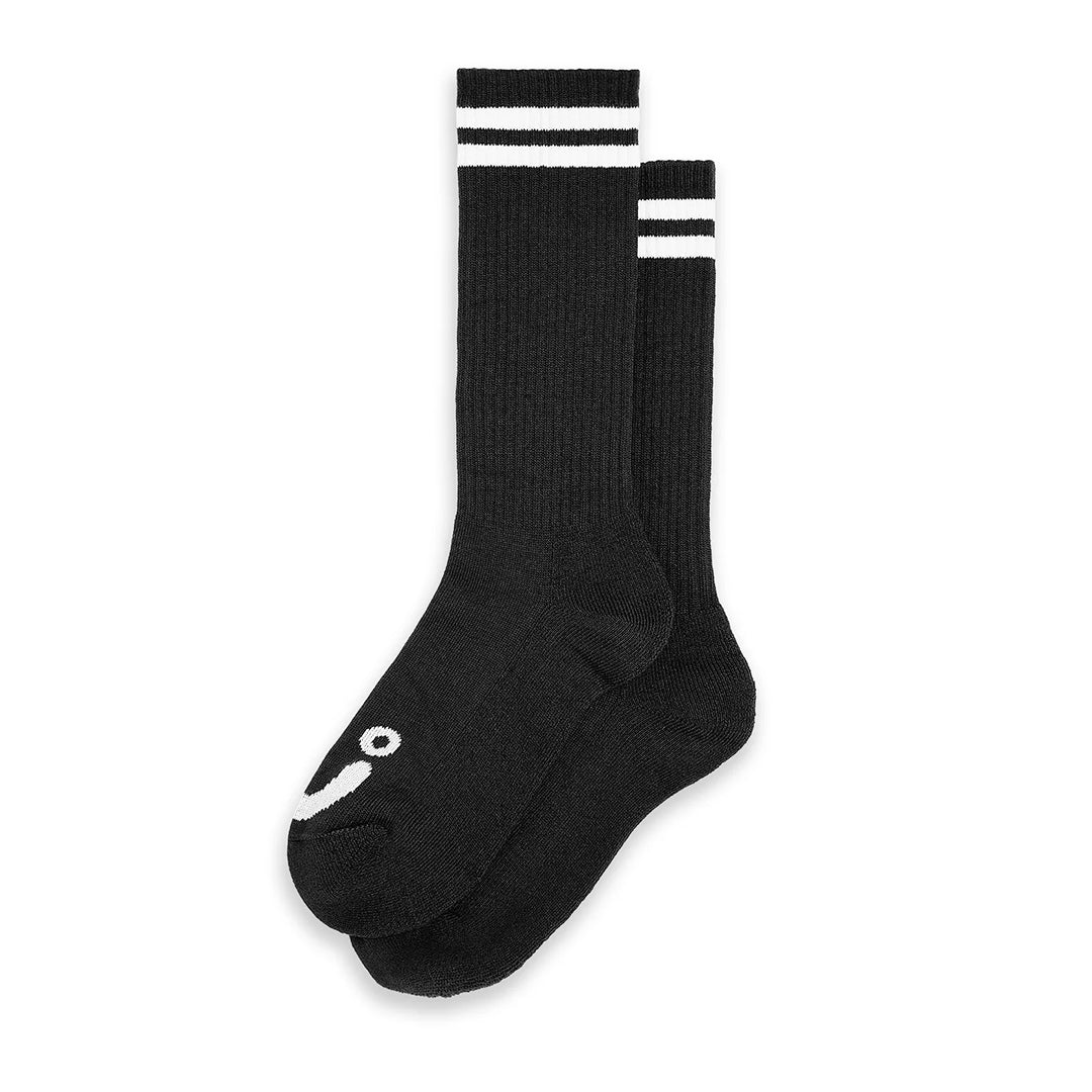 Happy Sad Long Rib Socks  Black