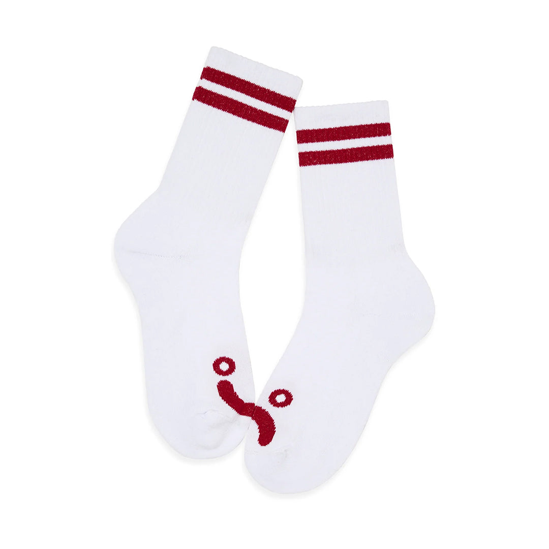 Happy Sad Rib Socks Red