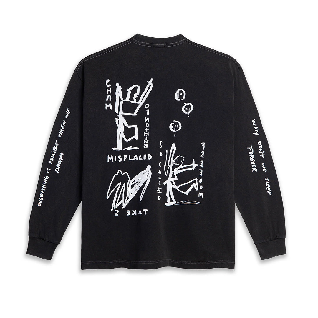 On Repeat LS Tee Black